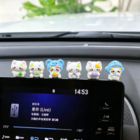 6Pcs Kawaii Cat Car Dashboard Ornaments Cute Resin Mini Cat Figurines Auto Screen Decor Desktop Micro Landscape Home Decor Gift