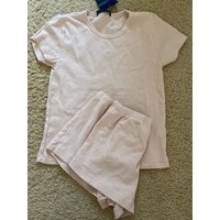 Pink Striped T-shirt Shorts 2 Pieces Set Women Slim O-neck Tees with Elastic Straight Short Pant Cotton Sweet Pajama Sets Y2k