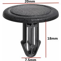 20Pcs For 7.5mm Hole OE: 91501-SNA-003 91501SNA003 Car Dashboard Retainer Clips Plastic Auto Fender Mud Flap Clips