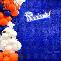 Royal Blue Shimmer Wall Panels 12/18/36pcs Glitter Blue Sequin Wall Backdrop Panels for Wedding Baby Shower Birthday Party Decor