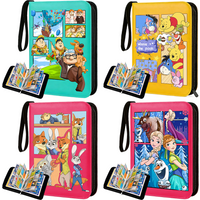 400pcs Mickey Mouse Pooh Bear Frozen Card Album Book 4 Card Slots Collections Zipper Double Pocket Zipper Card Binder Holder