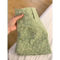 Women's Green A-line Skirt Vintage High Waist Wrap Skirt Harajuku Korean Style Y2k Floral Skirts for Women 2000s Clothes Summer