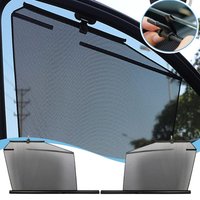 Retractable Car Side Window Sunshade Curtain, Fine Mesh Privacy & UV Protection, Adjustable Heat Insulation Car Accessory