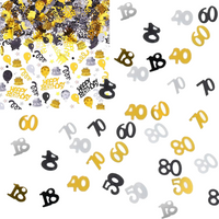 30g/15g Golden Black Silver18 30 40 50 60 Number Colorful Table Confetti For Anniversary Birthday Party Decoration