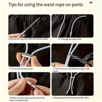 New 2M Elastic Band Sweatpants Waist Drawstring Strap With Threading Device ,Cord Lock Stopper DIY Sewing Band Accessories