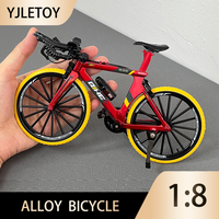 1:8 Mini Model Alloy Bicycle Diecast Decoration Metal Mountain Finger Mini Bike Simulation Boys for Toys