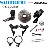 AliExpress Shimano Di2 105 R7170 Electronic Part Hydraulic Disc Brake Set Front Derailleur R7150 2x12s RD-R7150 CS-R7100 DN300 Di2 Set