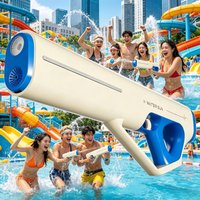 Electric Water Gun Toy with LED Light for Adults Powerful Squirt Automatic Suction Water Blasters Summer Outdoor Game Toy