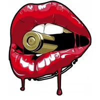 8CM/10CM/13CM/17CM Red Lips with Bullet Car Stickers for Fuel Tank Window Bumper Cover Scratches Funny Motorcycle Auto Decals