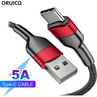 5A USB to Type C Charging Cable Fast Charger Nylon Data Cable For Iphone Xiaomi Huawei Samsung Oppo POCO Type C Charging Cable