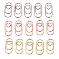 100pcs Mini Metal Heart Shaped Paper Clips Cute Decorative Paperclips Office School Home Document Notes Organization Paperclips