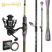 Sougayilang 1.8m MH Spinning Fishing Rod Reel Combo 5.2:1 Gear Ratio CNC Aluminum Ally Spool Fishing Tackle for Freshwater Fish