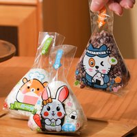 100/50Pcs Triangle Rice Ball Disposable Packaging Bag Nori Onigiri Sushi Bag Cartoon Japenese Sushi Making Mold Bento Accessorie