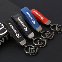 Anti-lost Car Keychain Keyring Leather Horseshoe Buckle Auto Vehicle Key Chain Holder Gift for Volvo RDESIGN Car Accessories