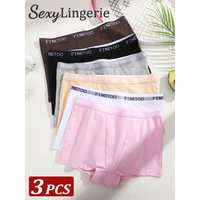 3Pcs frauen Höschen Baumwolle Sport Boxer Unterwäsche Nahtlose Weibliche Einfarbig Briefs Dessous Intime Unterhose Finetoo S-XXL