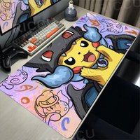 Mouse Pads Extended Gaming Mechanical Keyboard Pad Pokemon Graffiti Pikachu Pattern Gaming Accessories Carpet Kawaii Nonslip Rug