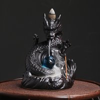Brûleur d'encens à reflux Dragon, porte-encens en céramique, pour la décoration de la maison, cadeaux de Relaxation d'aromathérapie (sans encens), 1 pièce