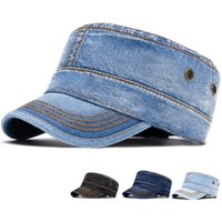 Casual Washed Cotton Peaked Visor Hat Flat Top Soft Trucker Hat Adjustable Breathable Baseball Cap