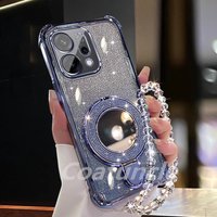 For Tecno Spark 20 Pro Spark20 20C 10 Pro 10C 8C Go 1 Case Glitter Plating Mirror Magnetic Bracket Phone Holder Bracelet Cover