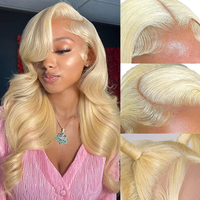 Charming 613 Blonde Body Wave Wig 13x4 13x6 HD Transparent Lace Silky Straight Brazilian Hair Preplucked Hairline Trendy Colored Wigs