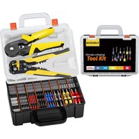 Ferrule Crimping Tool Kit, HSC8 6-6A/6-4A Self-Adjusting Crimping Pliers+Stripper | Square & Hexagonal Crimper for Terminal
