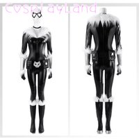 Sexy Women Cat Costume Felicia Cosplay Costumes Black Jumpsuit Belt Full Set Custom Made Halloween Costumes Felicia Outfit