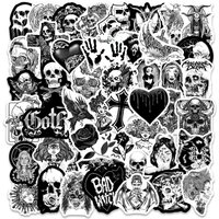 50Pcs Gothic Stickers for Teens Boys, Cool Satanic Punk Skull Stickers, Horror Skeleton Goth Stickers for Laptop Book Luggage