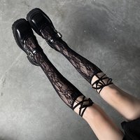 Street Split Toe Socken Riemchen Spitze Netzstrümpfe Coole JK Mädchen Kniestrümpfe Japanische Lolita JK Lange Kniestrümpfe Lolita