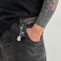 Menโs 8 Ball Cherry Wallet Chain Punk Jean Pants Chain Y2K Streetwear Keychain Hop Belt Accessories