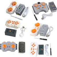 MOC Bluetooth Remote Control Set with Rechargeable Battery Box & App-Programmable Speed Control Building Blocks Motors