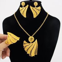 Jewelry Set 18K Gold-Plated Jewelry Nigerian African Women's Banquet Wedding Necklace Set Ethiopian Jewelry Wholesale