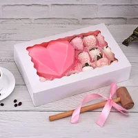Multi Bakery Boxes with Window, Cookie Boxes, Auto-Popup Treat Boxes for Pies, Muffins, Donuts and Pastries,Gift for Mom(White)