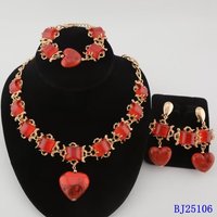 18K Gold Plated Dubai Style Women's African Fashion Jewelry Set Stylish Accessory Collection for Nigerian Wedding