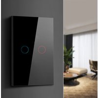 Touch Switch EU US LED Crystal Glass Panel Wall Lamp Light Switch 1/2/3 Gang AC100-240V LED Sensor Switches Interruttore