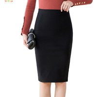 Lightweight, Stretchy Black Pencil Skirt for Women; Office-appropriate Skirts; Asian Sizes Sā3XL.