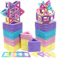 Big Size Macaron Designer Construction Set Model &Magnetic Building Blocks Educational Toys for Kids Birthday Gifts Random Color