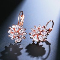 Real 925 Sterling Silver Cute Rhinestone Hoop Earrings For Women Girls Wedding Piercing Earrings Luxury Jewelry
