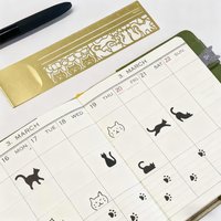Portable Stencil Ruler Cute Cartoon Offices Supplies Cats Claw Ruler Notebook DIY Tool Template Gift For Birthdays Gifts