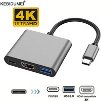 3 in 1 Usb Hub USB C to HDMI Splitter HUB Type-c to HDMI-compatible USB3.0 Docking Station For MacBook AirPro Samsung