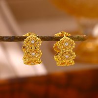 Elegant Hollow Star Zircon Earrings for Women Stainless Steel Geometric Piercing Ear Wedding Jewelry Gfit