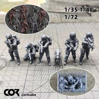 Scale Miniature Model kit Assembly Resin 3D Modern U.S. Navy SEALs With Police Dog Figures Military 6 pcs Set 1/35 1/48 1/72