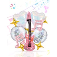 Musical party balloon with disco 4D ball, love heart, note, star shape, suitable for music party, rock birthday party decoration