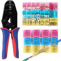 Wire Connectors Kit Crimping Tool for Waterproof Heat Shrink Connectors with 200PCS of AWG 22-10 Heat Shrink Butt Connectors