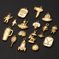 10pcs/lot Spacecraft Alien Stainless Steel Originality Pendant Table Lamp Football Badminton Racket Commodity Charms DIY Jewelry