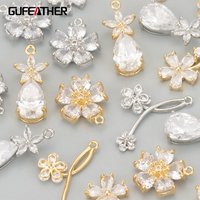 GUFEATHER,6pcs/lot,MD18,jewelry accessories,18k gold rhodium plated,nickel free,copper,zircon,jewelry making,charms,diy pendants