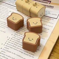 3D Printed Toast Keyboard Clicker Finger Press Bag Pendant Bread Fidget Keychain PLA Material Sensory Finger Clicker