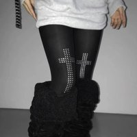Y2K Sexy Black Stockings Women Gothic Rhinestone Cross Tights Spicy Girl Party Cosplay Festival Pantyhose Thin Breathable Summer