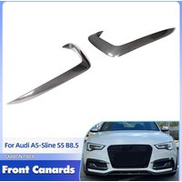 Front Bumper Canards Carbon Fiber for Audi A5-Sline S5 B8.5 2012-2016 Non Standard Front Fog Lamp Trims Air Vent Trim Fins FRP