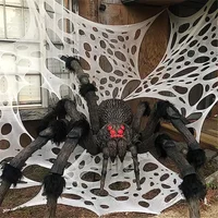 Halloween Decorations Outdoor Spider Web Cut Your Own Giant Stretchy Beef Netting Spiders Webbing Gauze Haunted Decor