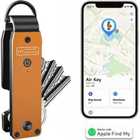 Key Organizer Works with Apple Find My, Built-in airtag Chips, Holds 1-4 Keys, Car Key Chains with GPS Tracker, (iOS Only)